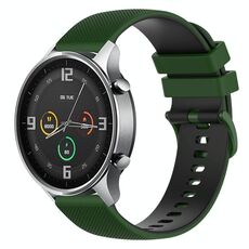 Per Xiaomi Watch Color 22mm Cinturino in silicone bicolore a scacchi (verde Amy + nero)