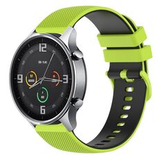 Per Xiaomi Watch Color 22mm Cinturino in silicone bicolore a scacchi (verde lime + nero)