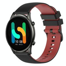 Per Xiaomi Haylou RT2 LS10 Cinturino in silicone bicolore a scacchi da 22 mm (nero + rosso)