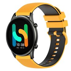 Per Xiaomi Haylou RT2 LS10 Cinturino in silicone bicolore a scacchi da 22 mm (giallo + nero)