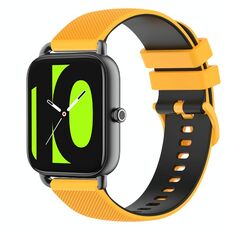 Per Xiaomi Haylou RS4 LS12 Cinturino in silicone bicolore a scacchi da 22 mm (giallo + nero)