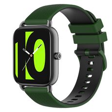 Per Xiaomi Haylou RS4 LS12 Cinturino in silicone bicolore a scacchi da 22 mm (verde Amy + nero)