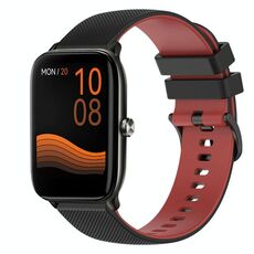 Per Xiaomi Haylou GST LS09B Cinturino per orologio in silicone bicolore a scacchi da 22 mm (nero + rosso)