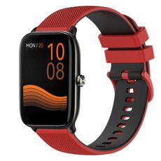 Per Xiaomi Haylou GST LS09B Cinturino in silicone bicolore a scacchi da 22 mm (rosso + nero)