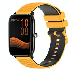 Per Xiaomi Haylou GST LS09B Cinturino per orologio in silicone bicolore a scacchi da 22 mm (giallo + nero)