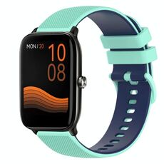 Per Xiaomi Haylou GST LS09B Cinturino per orologio in silicone bicolore a scacchi da 22 mm (verde acqua + blu)