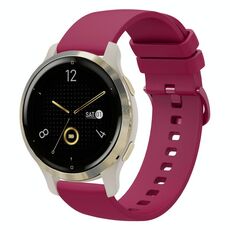 Per Garmin Venu 2S 18mm cinturino in silicone morbido a tinta unita (bordeaux)