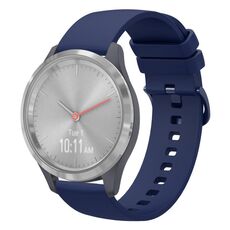 Per Garmin Vivomove 3S 18mm Cinturino in silicone morbido a tinta unita (blu navy)