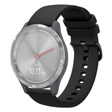 Per Garmin Vivomove 3S 18mm Cinturino in silicone morbido a tinta unita (nero)