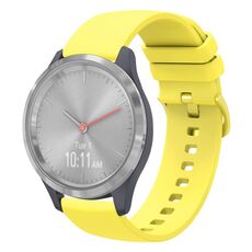 Per Garmin Vivomove 3S 18mm Cinturino in silicone morbido a tinta unita (giallo)