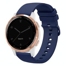 Per Garmin Vivoactive 4S 18mm Cinturino in silicone morbido a tinta unita (blu navy)