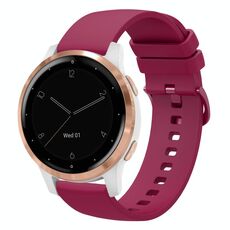 Per Garmin Vivoactive 4S 18mm cinturino in silicone morbido a tinta unita (bordeaux)