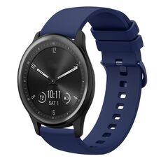 Per Garmin Vivomove Sport 20mm Cinturino in silicone morbido a tinta unita (blu navy)
