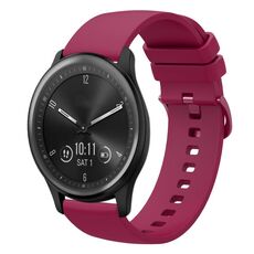 Per Garmin Vivomove Sport 20mm cinturino in silicone morbido a tinta unita (bordeaux)