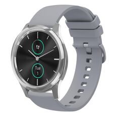Per Garminmove Luxe 20mm cinturino in silicone morbido a tinta unita (grigio)
