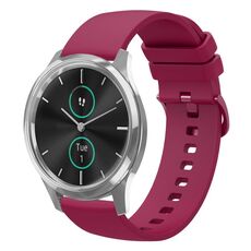 Per Garminmove Luxe 20mm cinturino in silicone morbido a tinta unita (bordeaux)