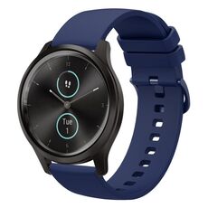 Per Garmin VivoMove Style 20mm Cinturino in silicone morbido a tinta unita (blu navy)