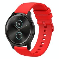 Per Garmin VivoMove Style 20mm Cinturino in silicone morbido a tinta unita (rosso)