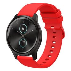 Per Garmin Garminmove Style 20mm Cinturino in silicone morbido a tinta unita (rosso)