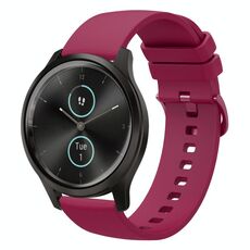 Per Garmin Garminmove Style 20mm cinturino in silicone morbido a tinta unita (bordeaux)