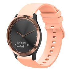Per Garmin Vivomove HR Sport 20mm Cinturino in silicone morbido a tinta unita (rosa)