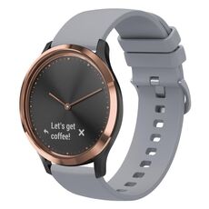 Per Garmin Vivomove HR Sport 20mm Cinturino in silicone morbido a tinta unita (grigio)