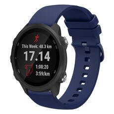 Per Garmin Forerunner 245 20mm cinturino in silicone morbido a tinta unita (blu navy)