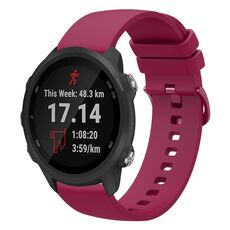 Per Garmin Forerunner 245 Music 20mm cinturino in silicone morbido a tinta unita (bordeaux)