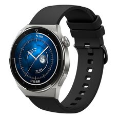 Per Huawei Watch GT3 Pro 43mm 20mm Cinturino in silicone morbido a tinta unita (nero)