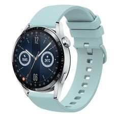 Per Huawei Watch GT3 42mm 20mm Cinturino in silicone morbido a tinta unita (verde zaffiro)
