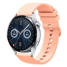 Per Huawei Watch GT3 42mm 20mm Cinturino in silicone morbido a tinta unita (rosa)