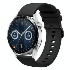 Per Huawei Watch GT3 42mm 20mm Cinturino in silicone morbido a tinta unita (nero)