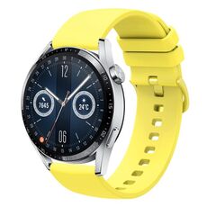 Per Huawei Watch GT3 42mm 20mm Cinturino in silicone morbido a tinta unita (giallo)