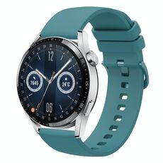 Per Huawei Watch GT3 42mm 20mm Cinturino in silicone morbido a tinta unita (verde pino)