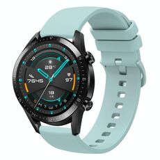 Per Huawei Watch GT2 42mm 20mm Cinturino in silicone morbido a tinta unita (verde zaffiro)