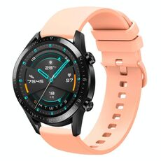 Per Huawei Watch GT2 42mm 20mm Cinturino in silicone morbido a tinta unita (rosa)