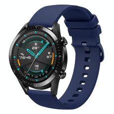 Per Huawei Watch GT2 42mm 20mm Cinturino in silicone morbido a tinta unita (blu navy)