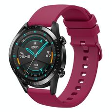 Per Huawei Watch GT2 42mm 20mm Cinturino in silicone morbido a tinta unita (rosso vino)