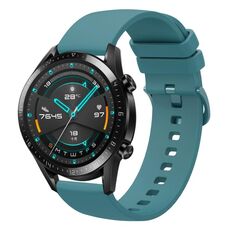 Per Huawei Watch GT2 42mm 20mm Cinturino in silicone morbido a tinta unita (verde pino)