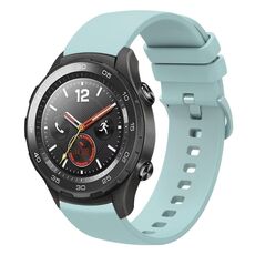 Per Huawei Watch 2 Cinturino per orologio in silicone morbido tinta unita da 20 mm (verde zaffiro)