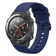 Per Huawei Watch 2 Cinturino per orologio in silicone morbido tinta unita da 20 mm (blu navy)