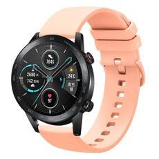 Per Honor MagicWatch2 42mm 20mm Cinturino in silicone morbido a tinta unita (rosa)