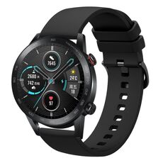Per Honor MagicWatch2 42mm 20mm cinturino in silicone morbido a tinta unita (nero)