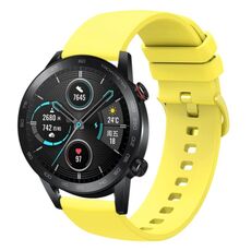 Per Honor MagicWatch2 42mm 20mm Cinturino in silicone morbido a tinta unita (giallo)