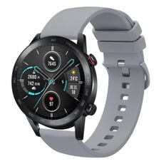Per Honor MagicWatch2 42mm 20mm cinturino in silicone morbido a tinta unita (grigio)