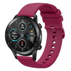 Per Honor MagicWatch2 42mm 20mm cinturino in silicone morbido a tinta unita (rosso vino)