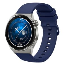 Per Huawei Watch GT3 Pro 46mm 22mm Cinturino in silicone morbido a tinta unita (blu navy)
