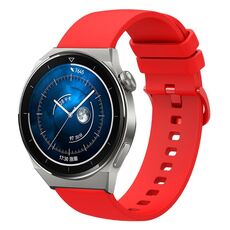 Per Huawei Watch GT3 Pro 46mm 22mm Cinturino in silicone morbido a tinta unita (rosso)