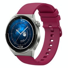 Per Huawei Watch GT3 Pro 46mm 22mm Cinturino in silicone morbido a tinta unita (rosso vino)