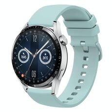 Per Huawei Watch GT3 46mm 22mm Cinturino in silicone morbido a tinta unita (verde zaffiro)
